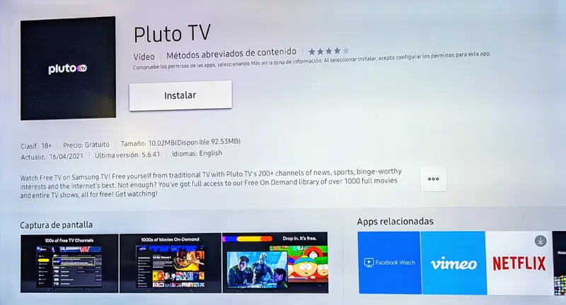 Pluto TV Smart TV Samsung